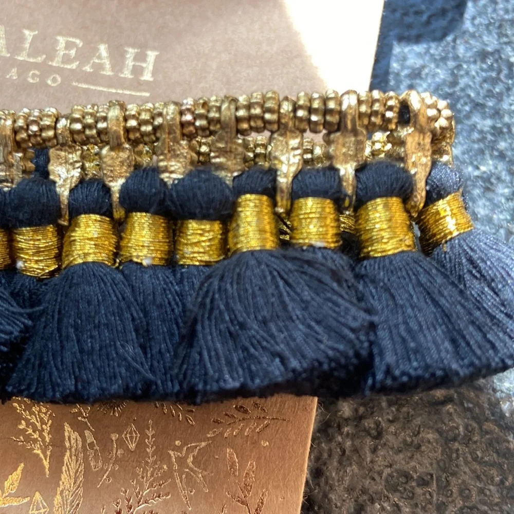 Shiraleah Atlanta Black Ankle Bracelet NWT tassel Bollywood boho anthro